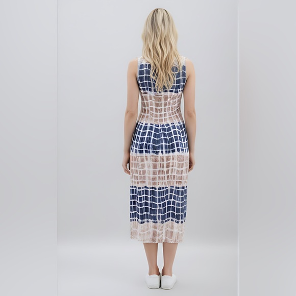 Tie Dye Split Hem Tank Dress - Picture 3 of 7